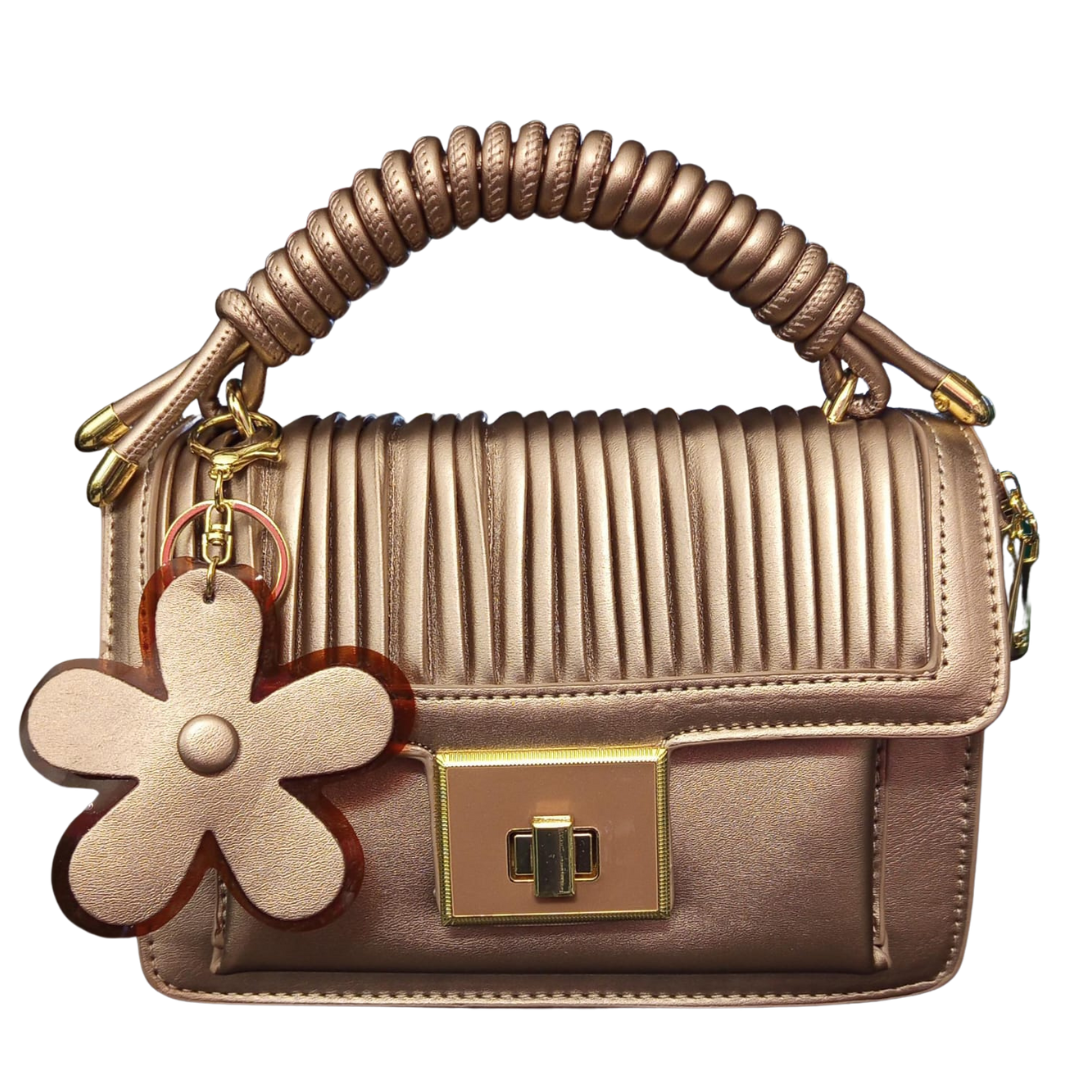 Cartera Flor Bronce